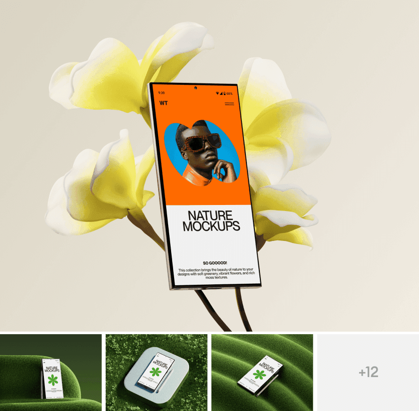 Samsung galaxy s24 mockups for digital presentations