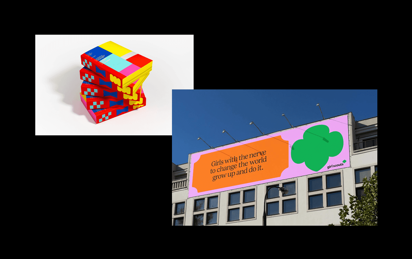 Neo-modernist color design with strong contrasts, geometric forms and clean compositions