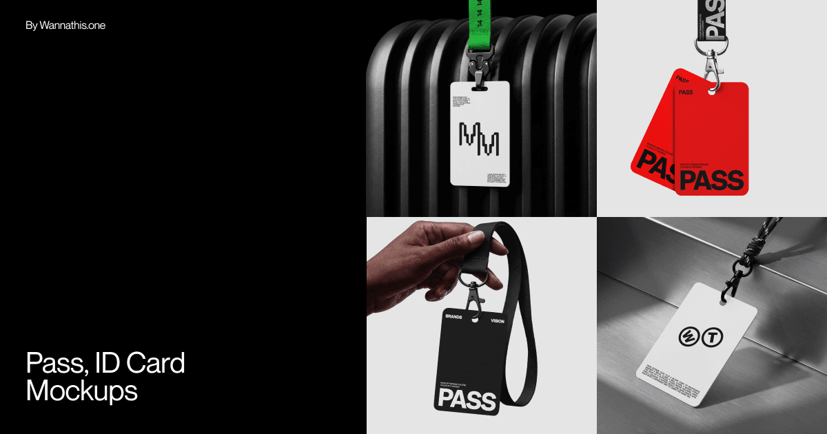 Pass Cart Pass, ID Card Mockups | WANNATHIS.ONE
