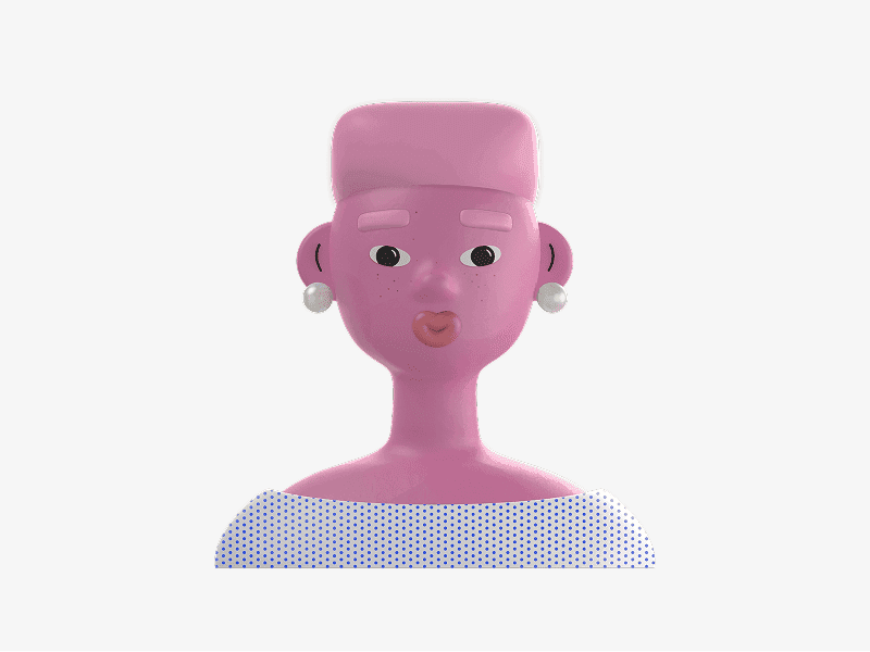 3D avatar with short flat pink haircut