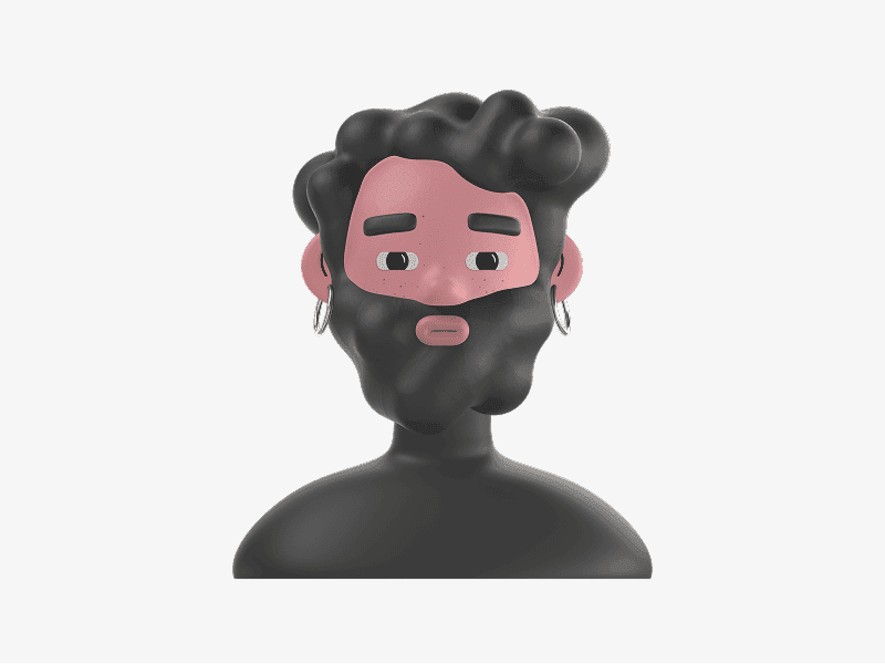3D avatar with full beard and dark hair