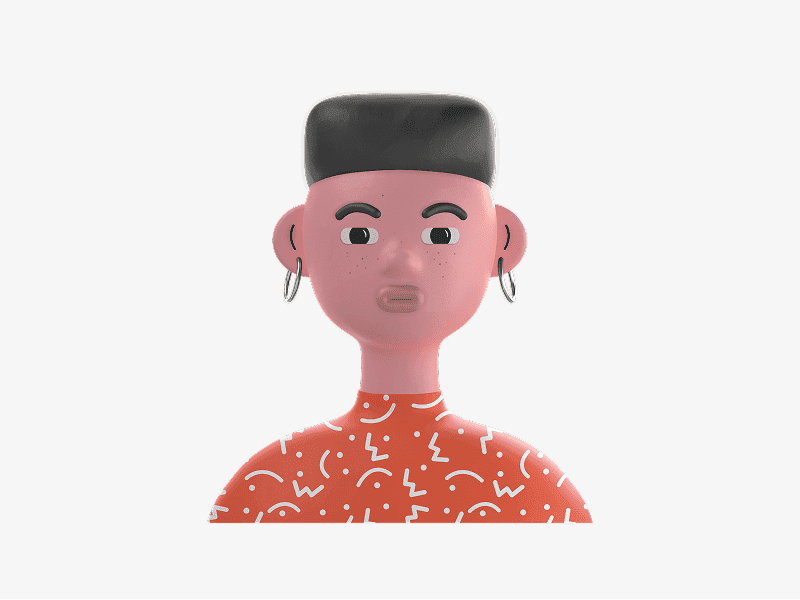 3D online avatar with a pattern shirt