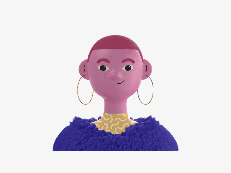 3D online avatar with hoop earrings