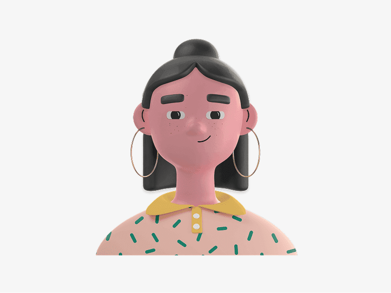 3D online avatar with a hair bun