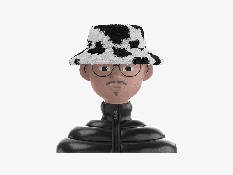 3D online avatar with patterned bucket hat