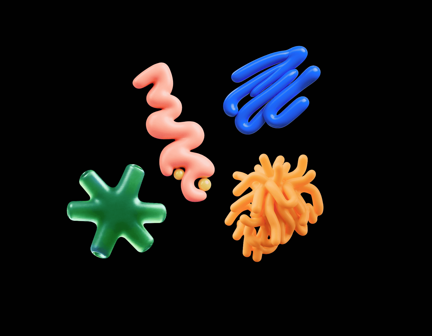 Organic abstract 3d shapes