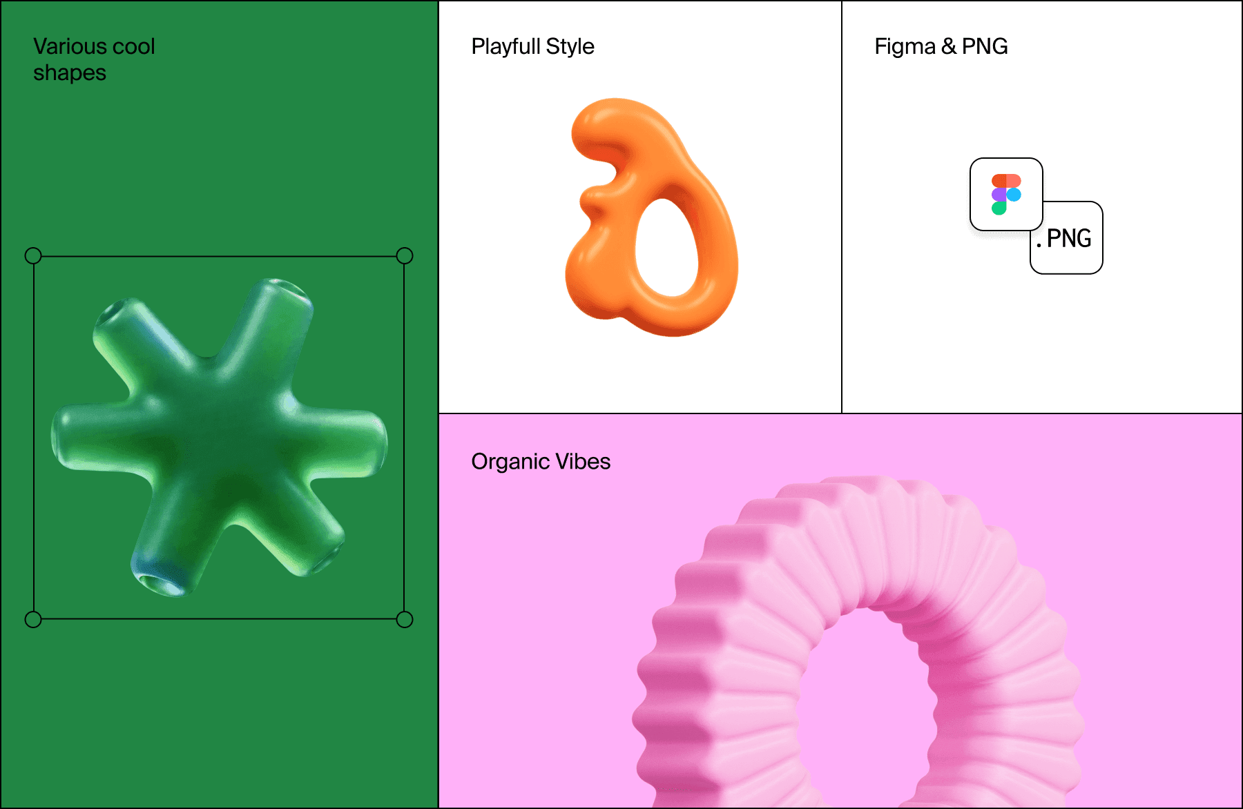 Organic abstract 3d shapes for UX/UI projects