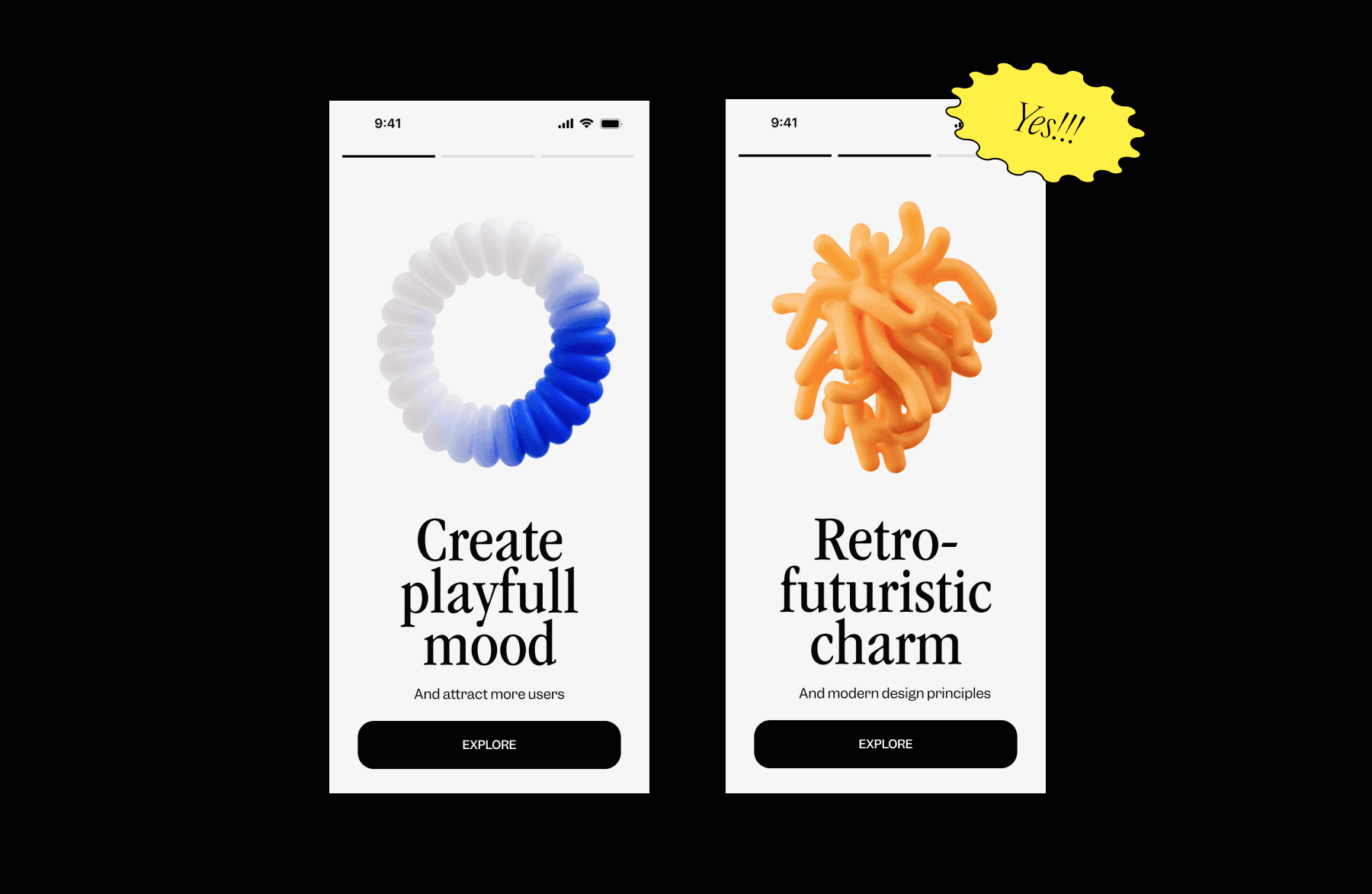 Organic abstract 3d shapes for web projects