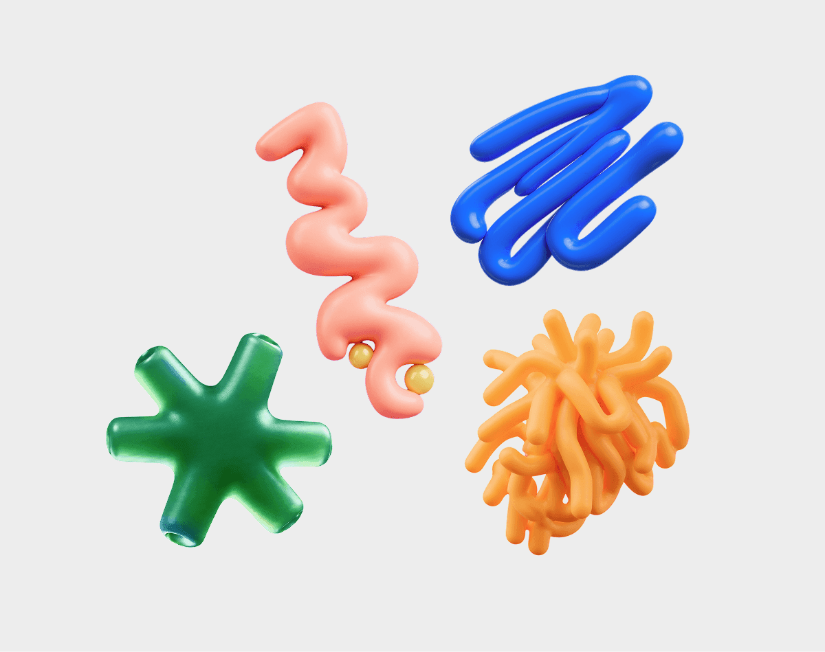 Organic abstract 3d shapes