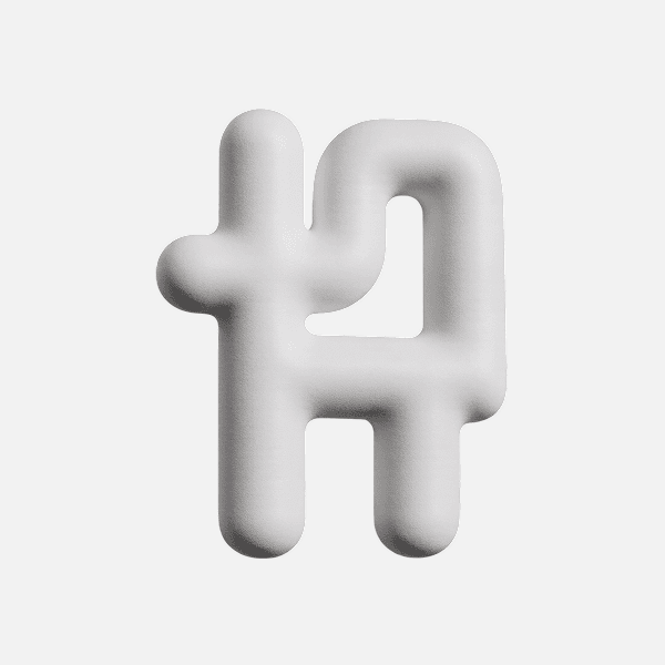 3D white smooth interconnected abstract symbol