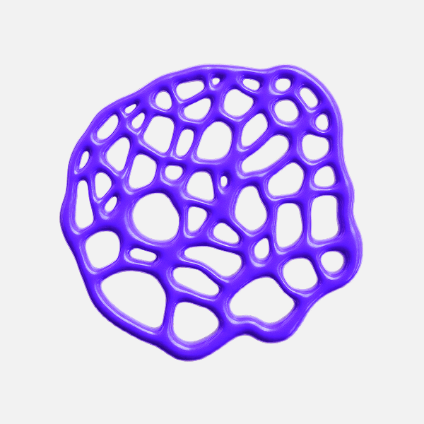 3D purple wireframe circular abstract pattern
