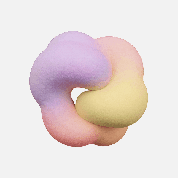 3D soft pastel twisted ring abstract shape