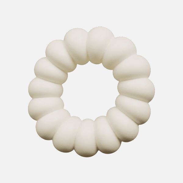 3D smooth white rounded ring abstract shape