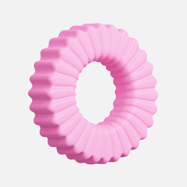 3D pink ridged circular abstract ring
