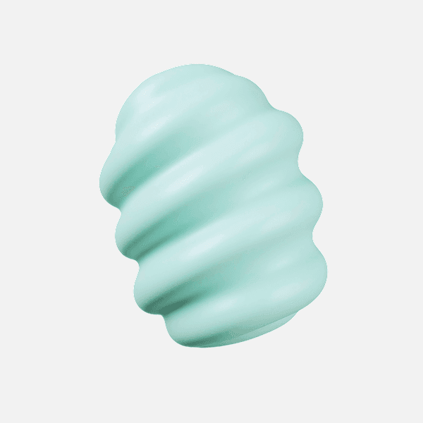 3D smooth mint green spiral abstract object