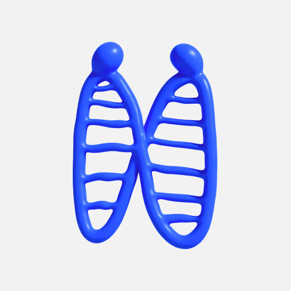 3D glossy blue ladder-like double vertical abstract shape
