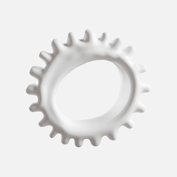 3D matte white irregular ring abstract shape with spiked edges