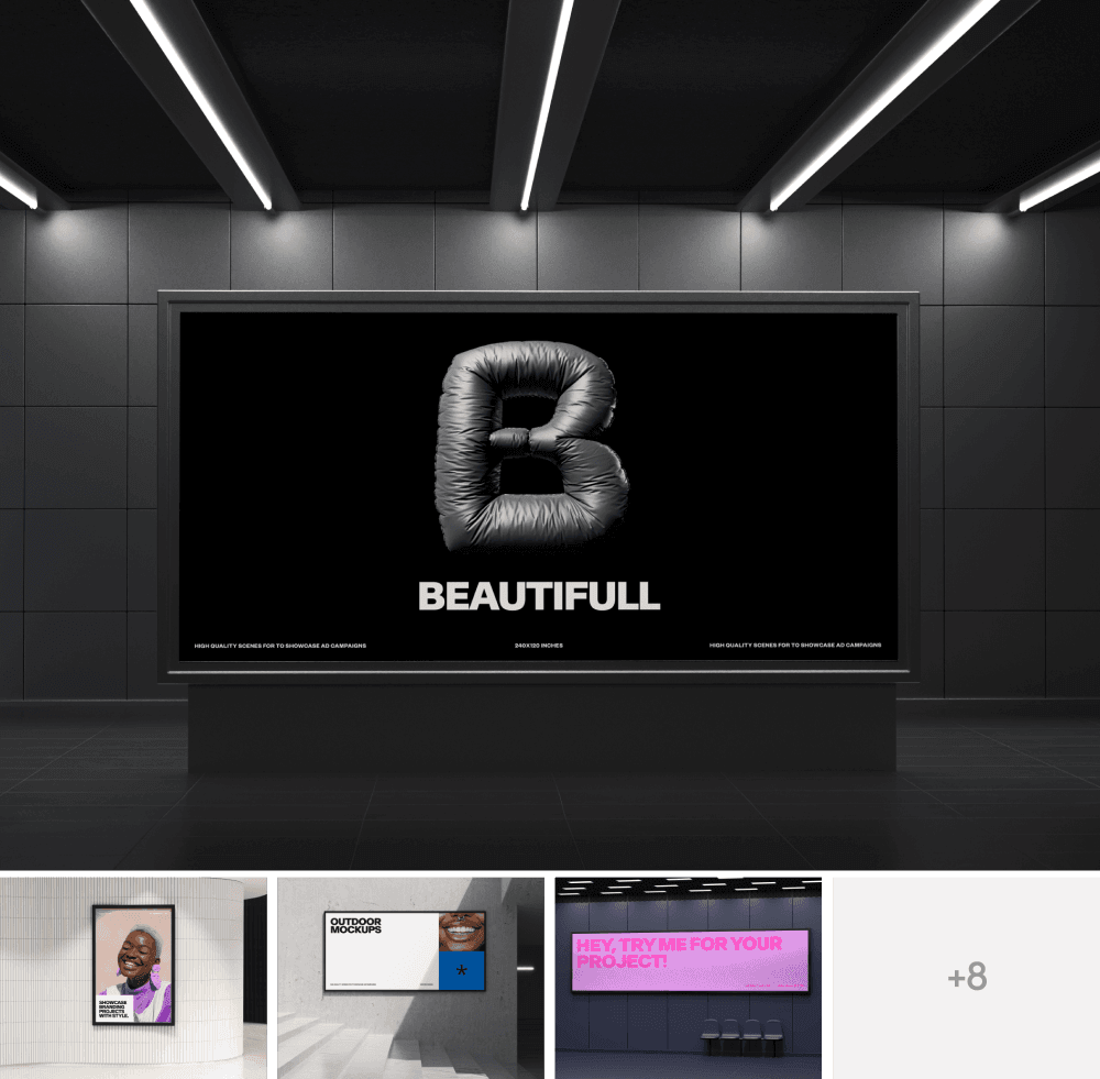 Outdoor billboard mockups for branding presentations