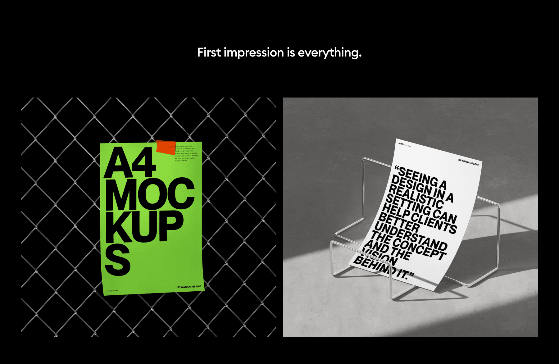 A4 paper mockups for design projects