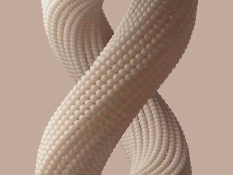 Organic flowing 3D shape made from connected particles