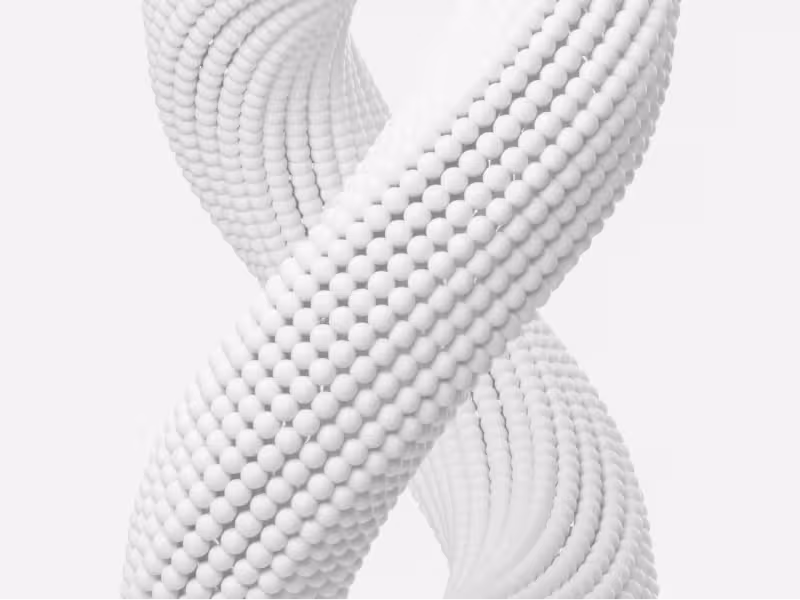 Abstract 3D animation of a twisted tube made of small particles