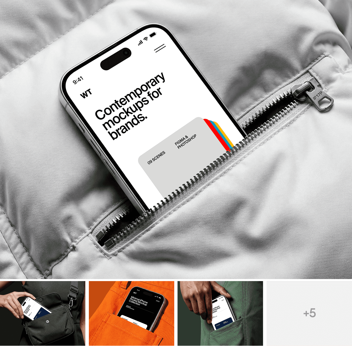 iPhone Pocket Mockups for UX/UI presentations