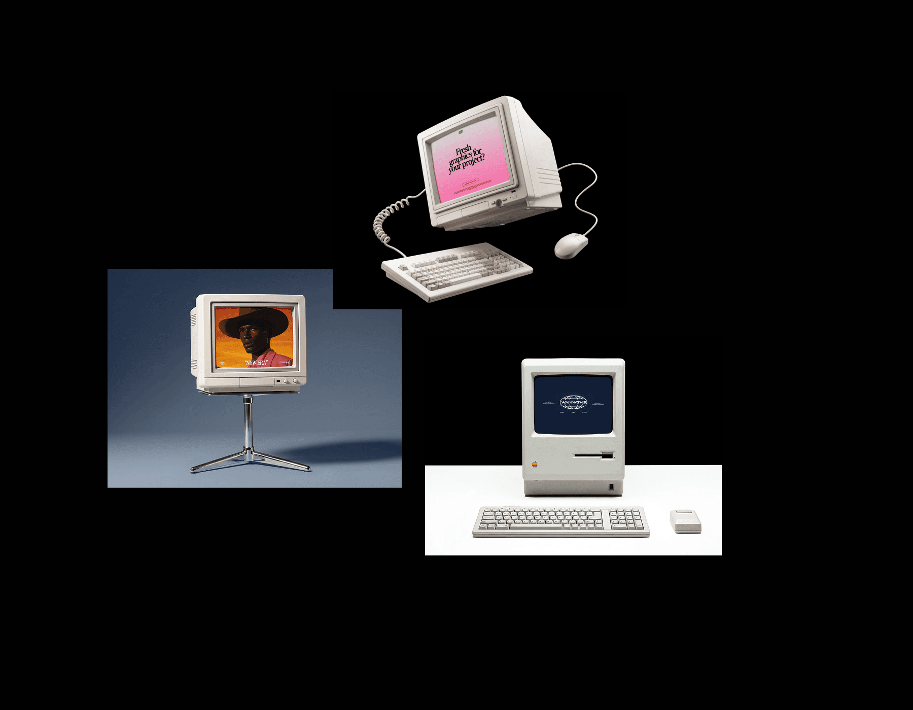 Retro Computer Mockups for branding projects