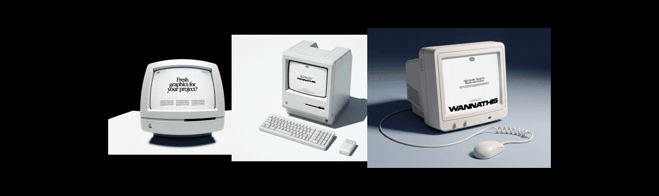 Retro Computer Mockups for design projects