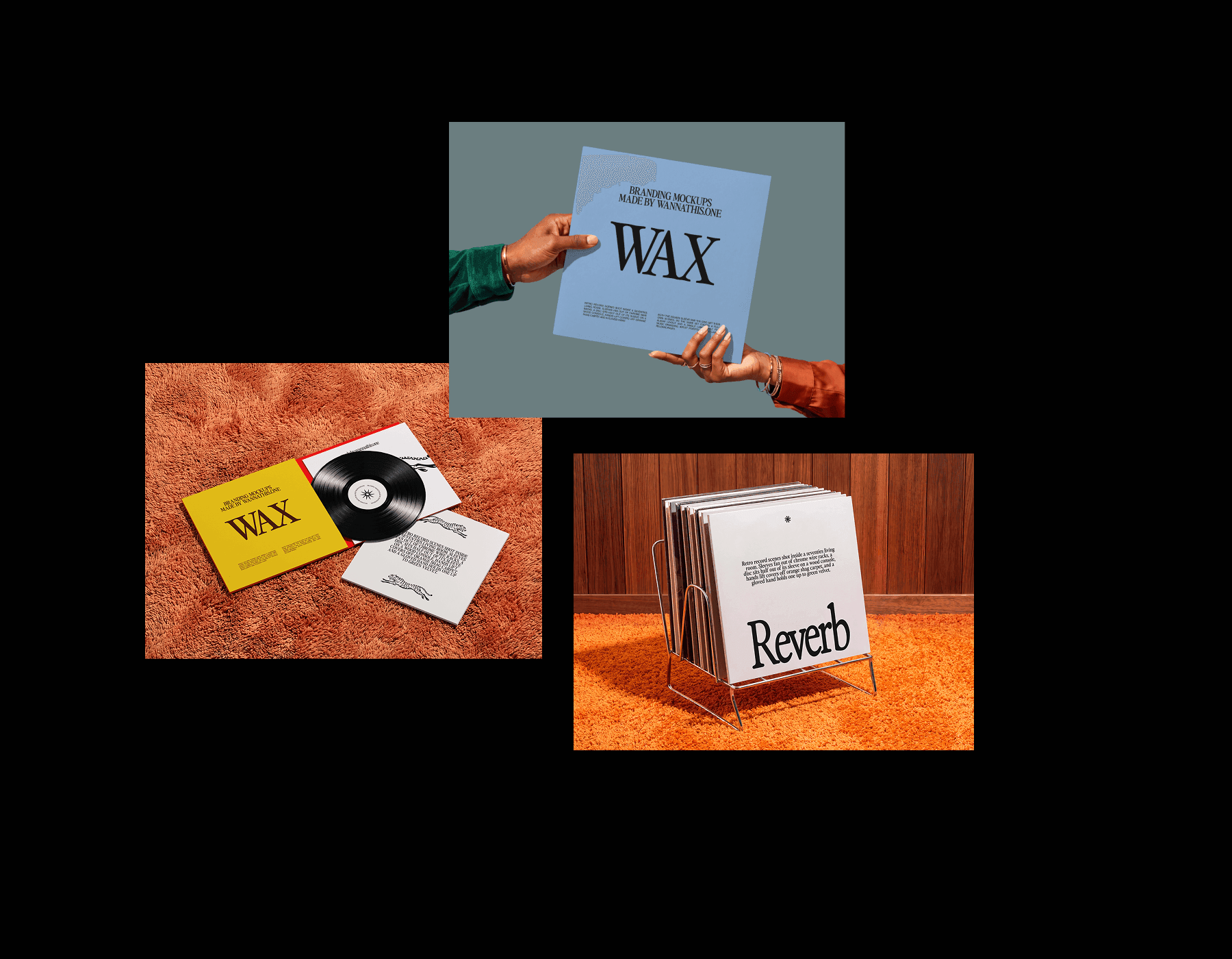 Retro Vinyl Record Mockups for branding projects