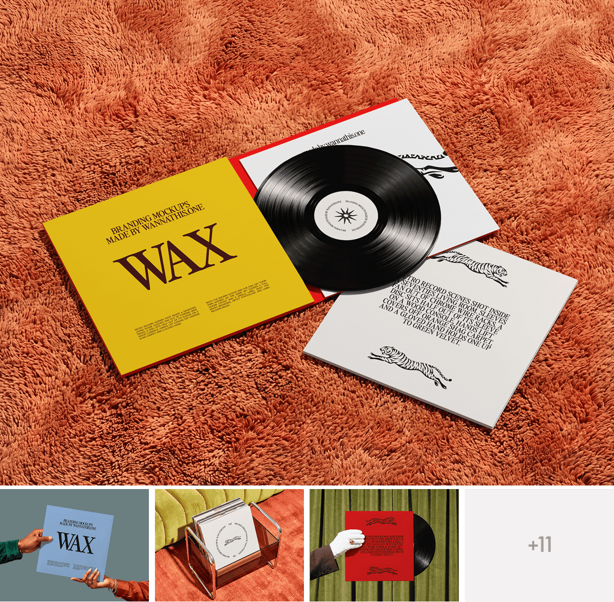 Retro Vinyl Record Mockups for design presentations
