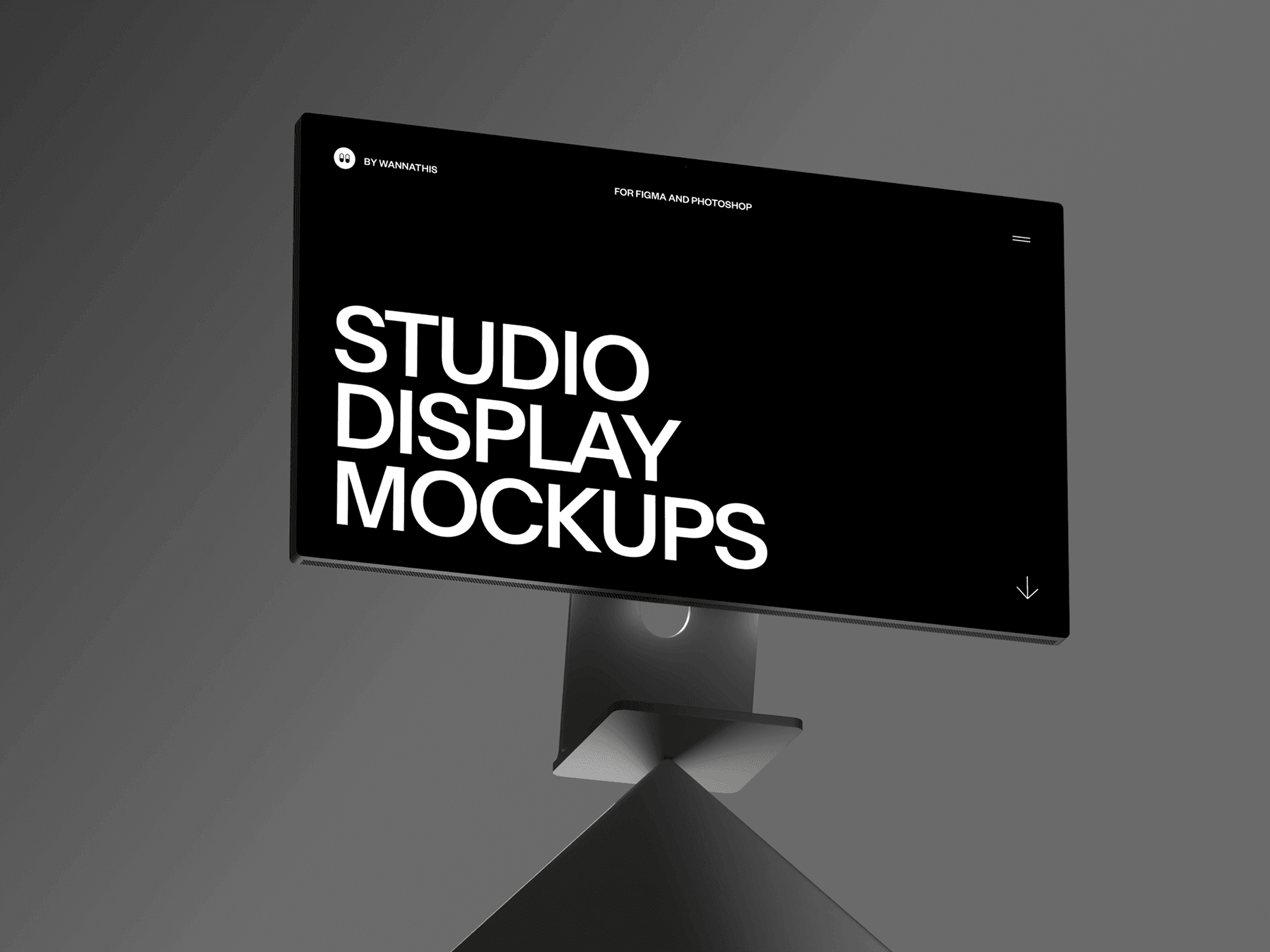 Studio display mockup in a futuristic setup