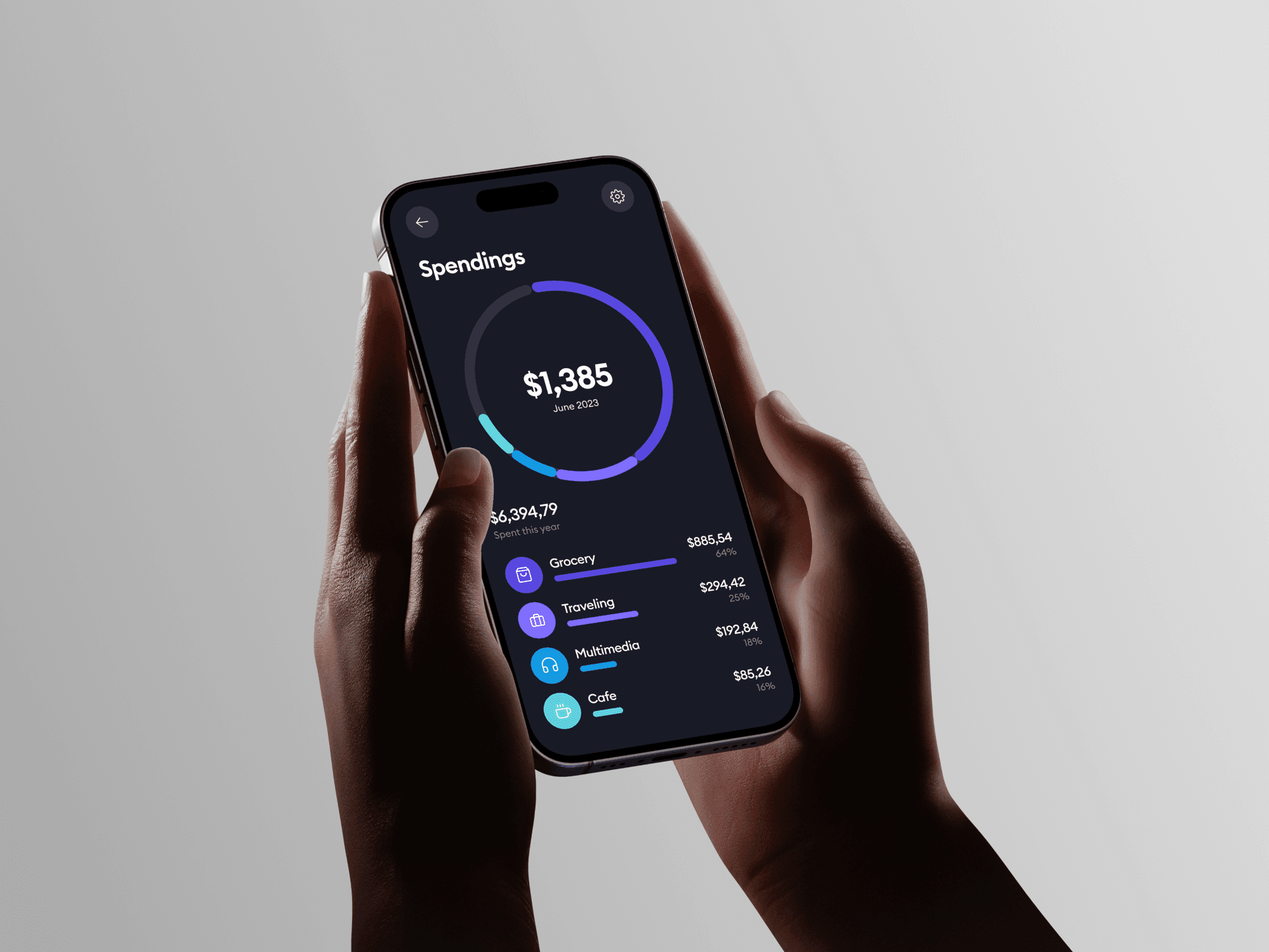 Single hand holding a smartphone with fingers on the screen