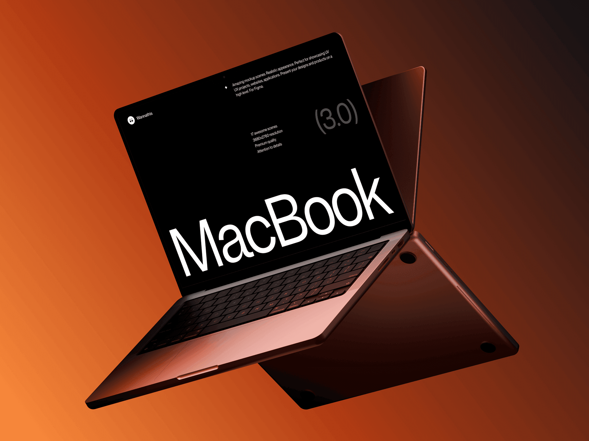 MacBook Pro mockup placed on a dark industrial shelf