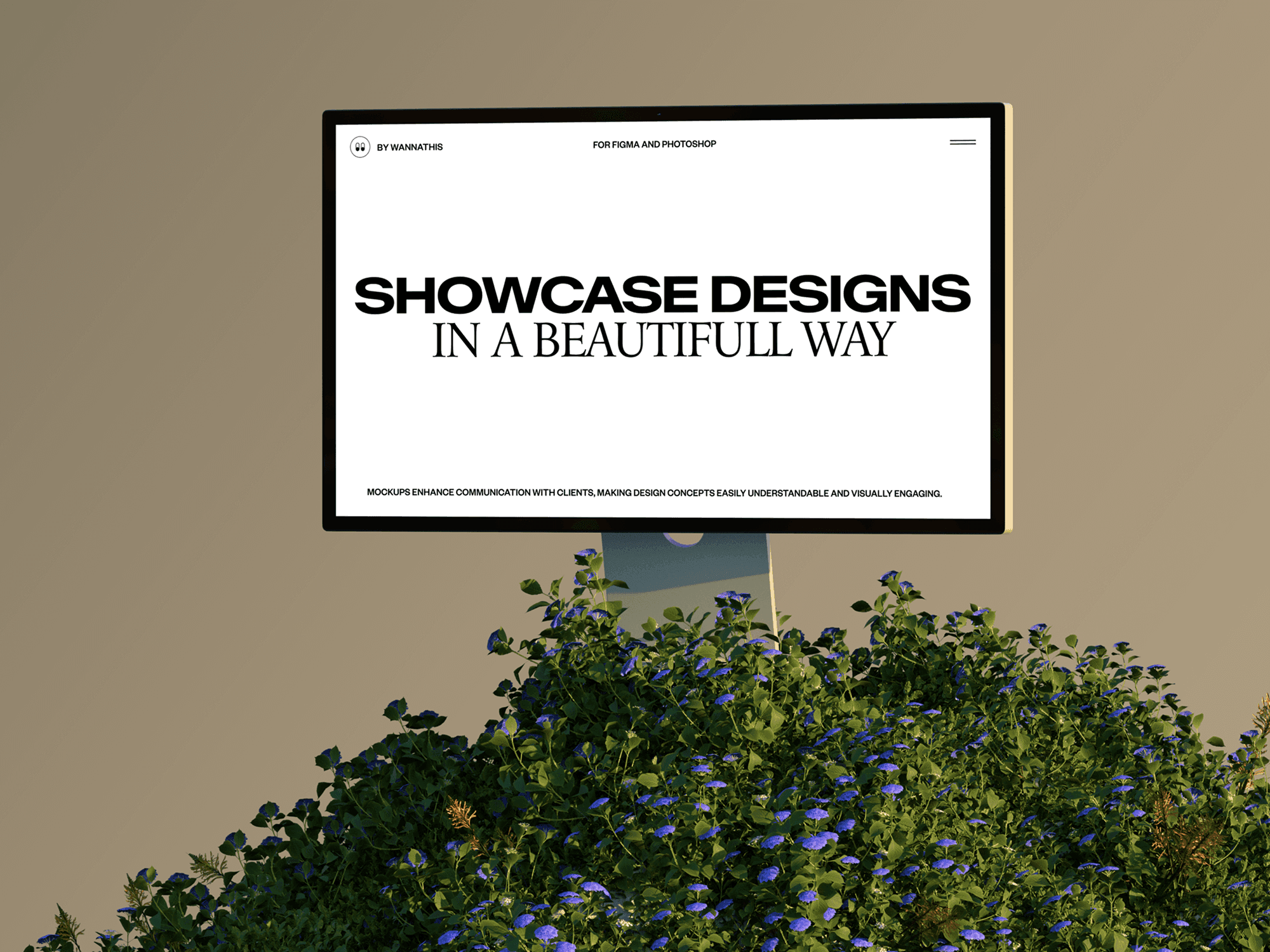 Studio display mockup in a luxury environment