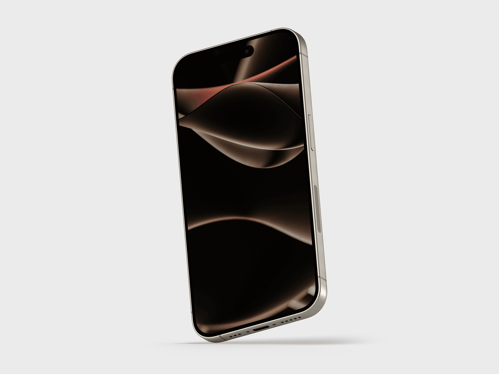 iPhone 15 Pro mockup appearing to hover, showing its premium design