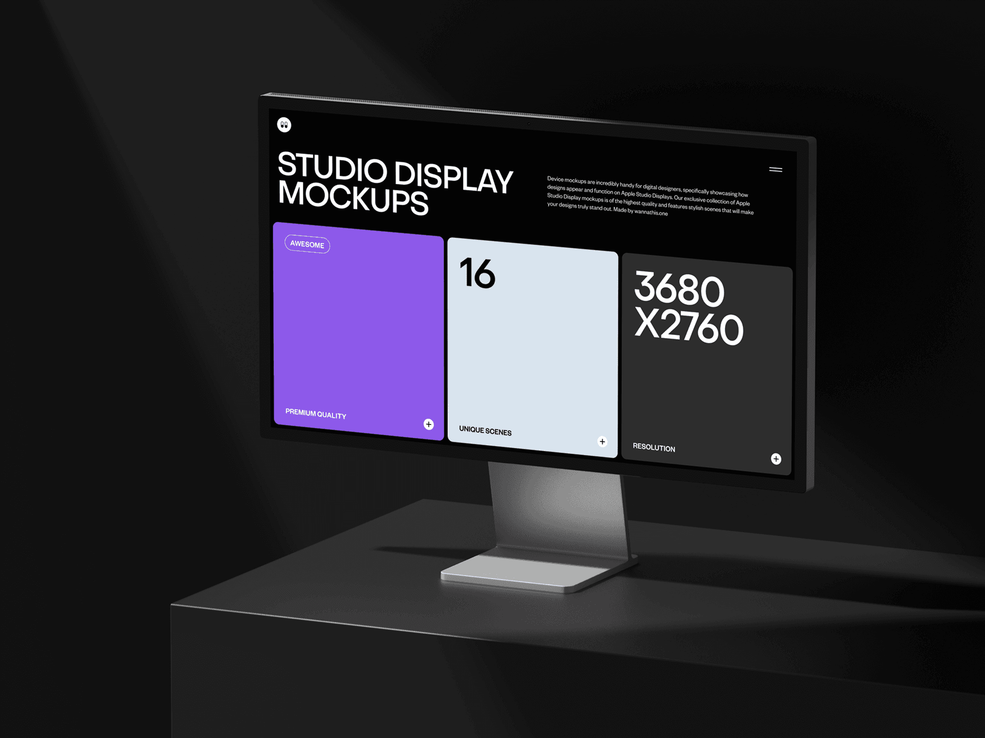 Studio Display mockup with modern styling