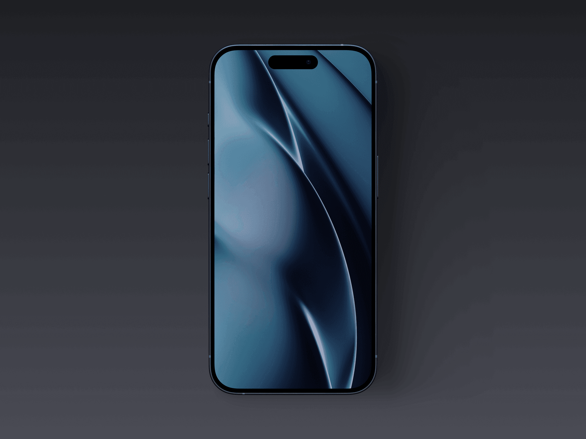 iPhone 15 Pro front view mockup in black titanium color