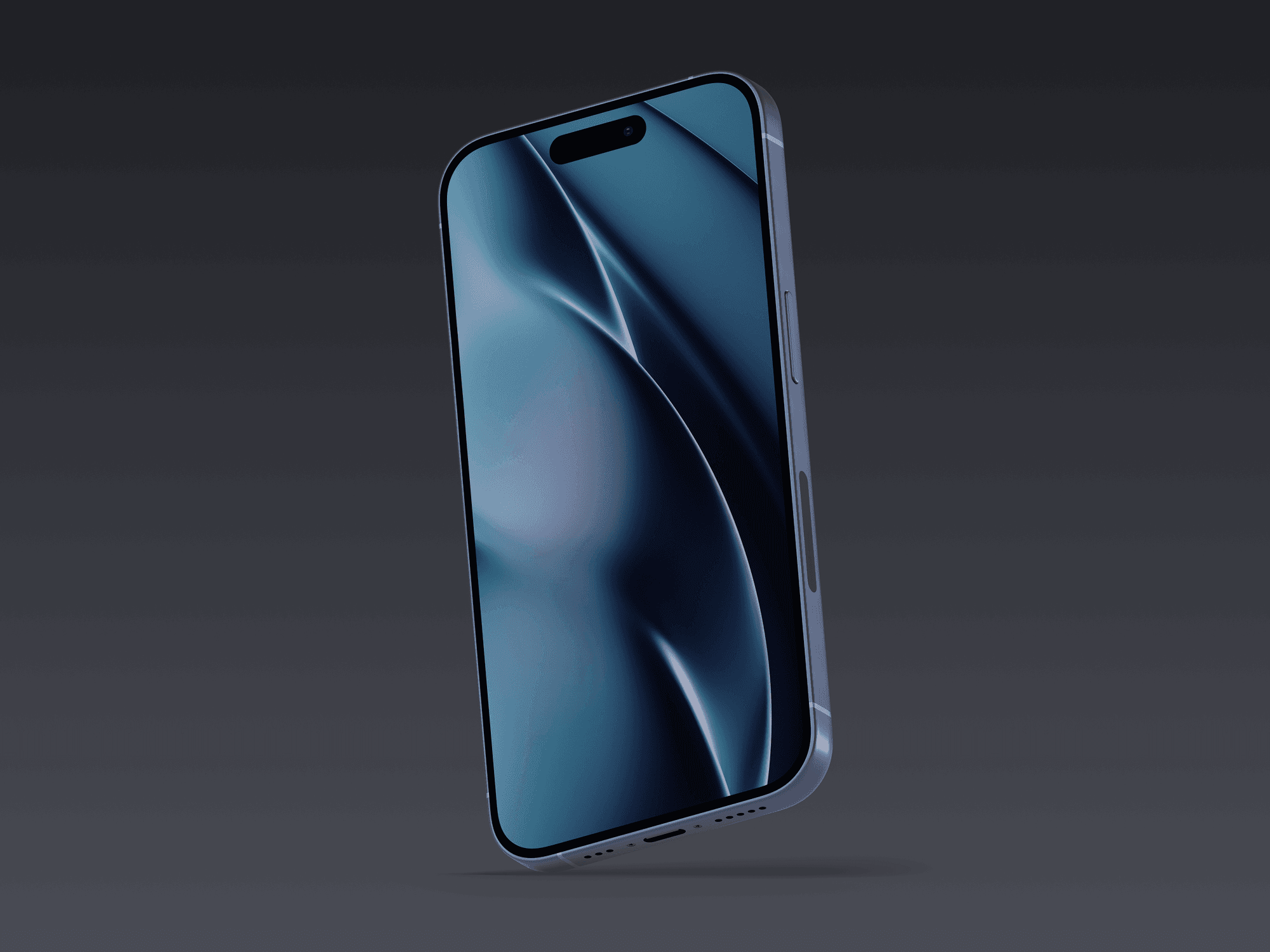 iPhone 15 Pro front view mockup in natural titanium color