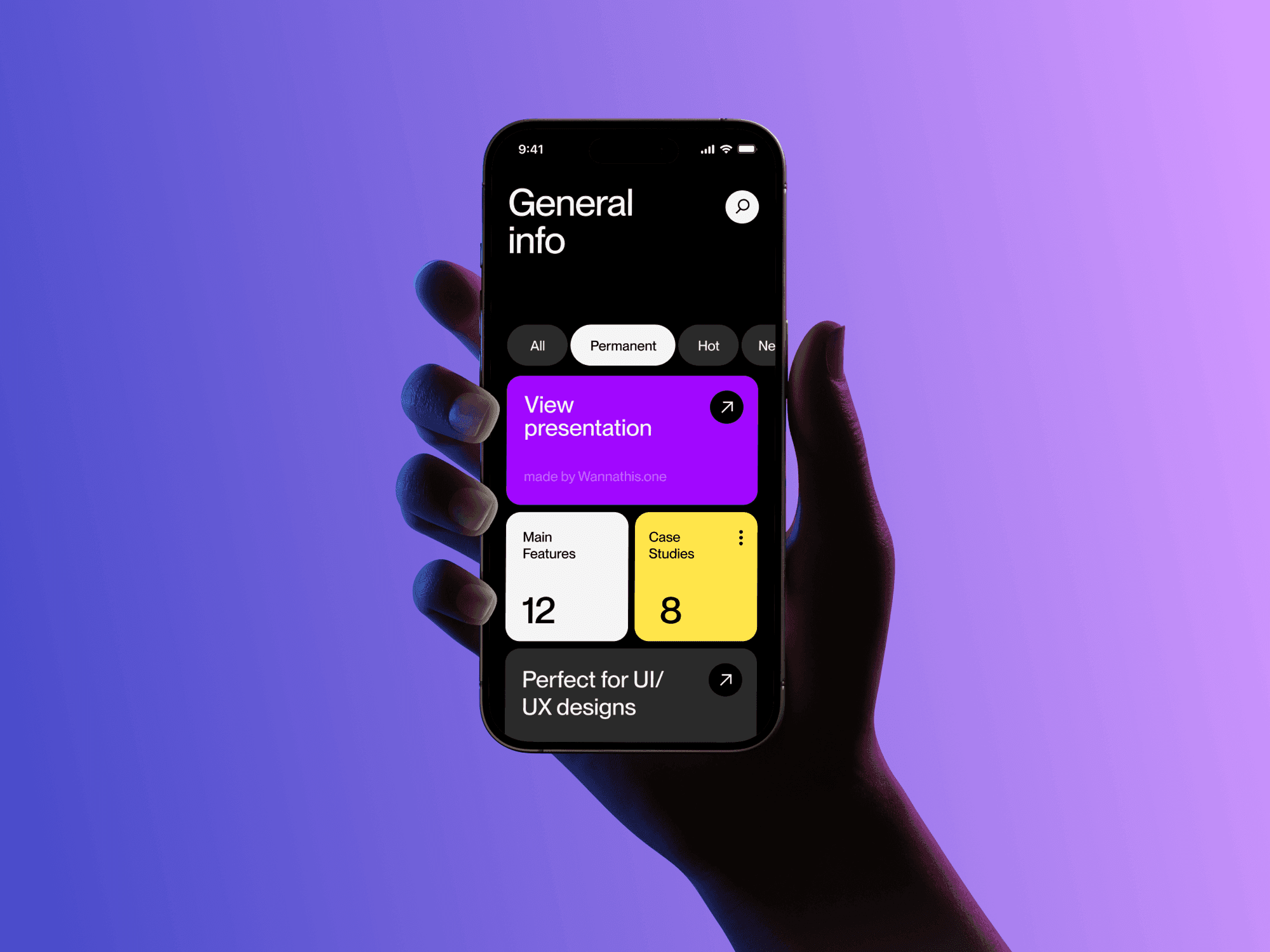 A smartphone held in one hand, with the other hand poised to interact with the screen.