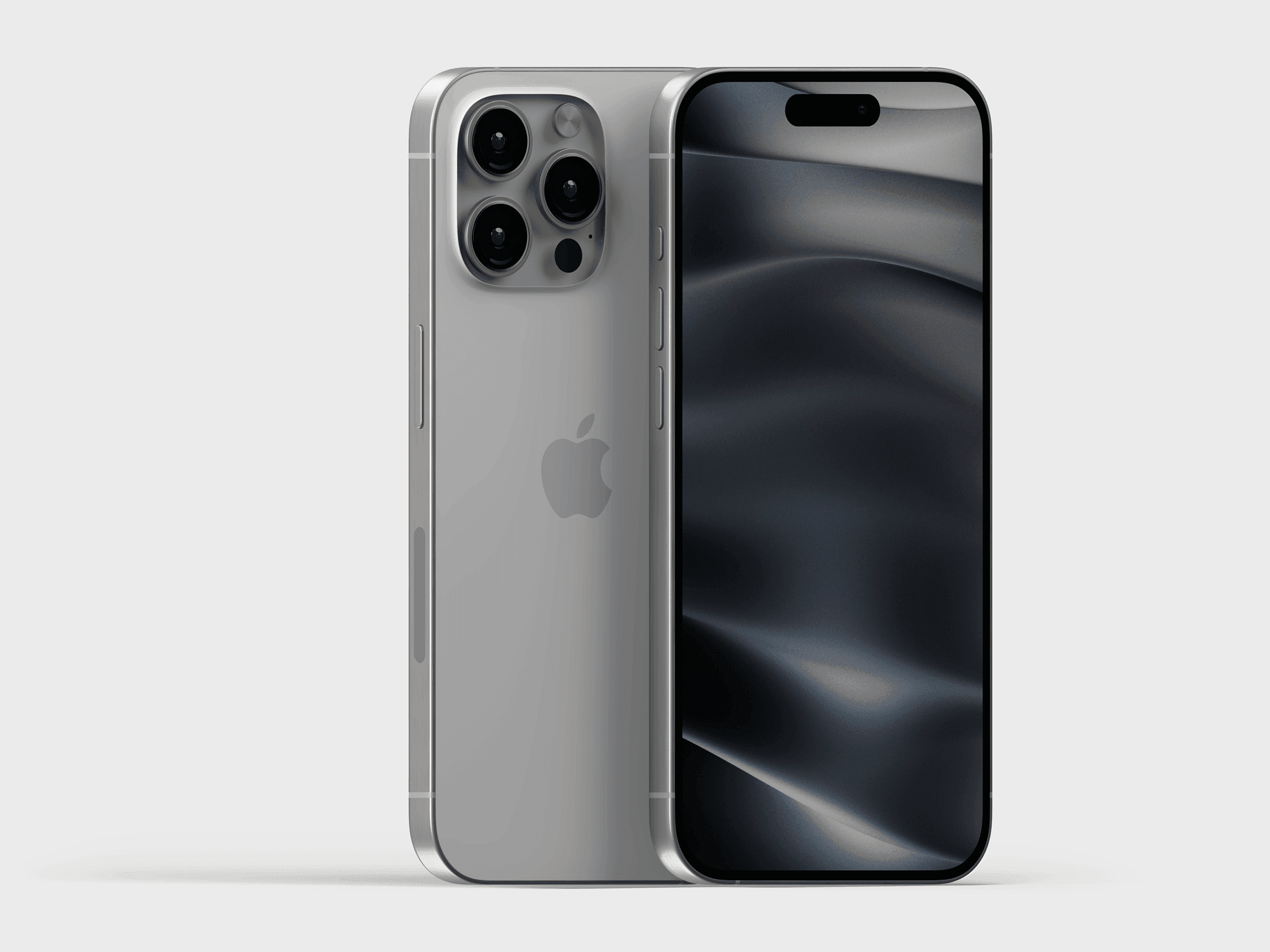 iPhone 15 Pro front and back view with a deep black finish
