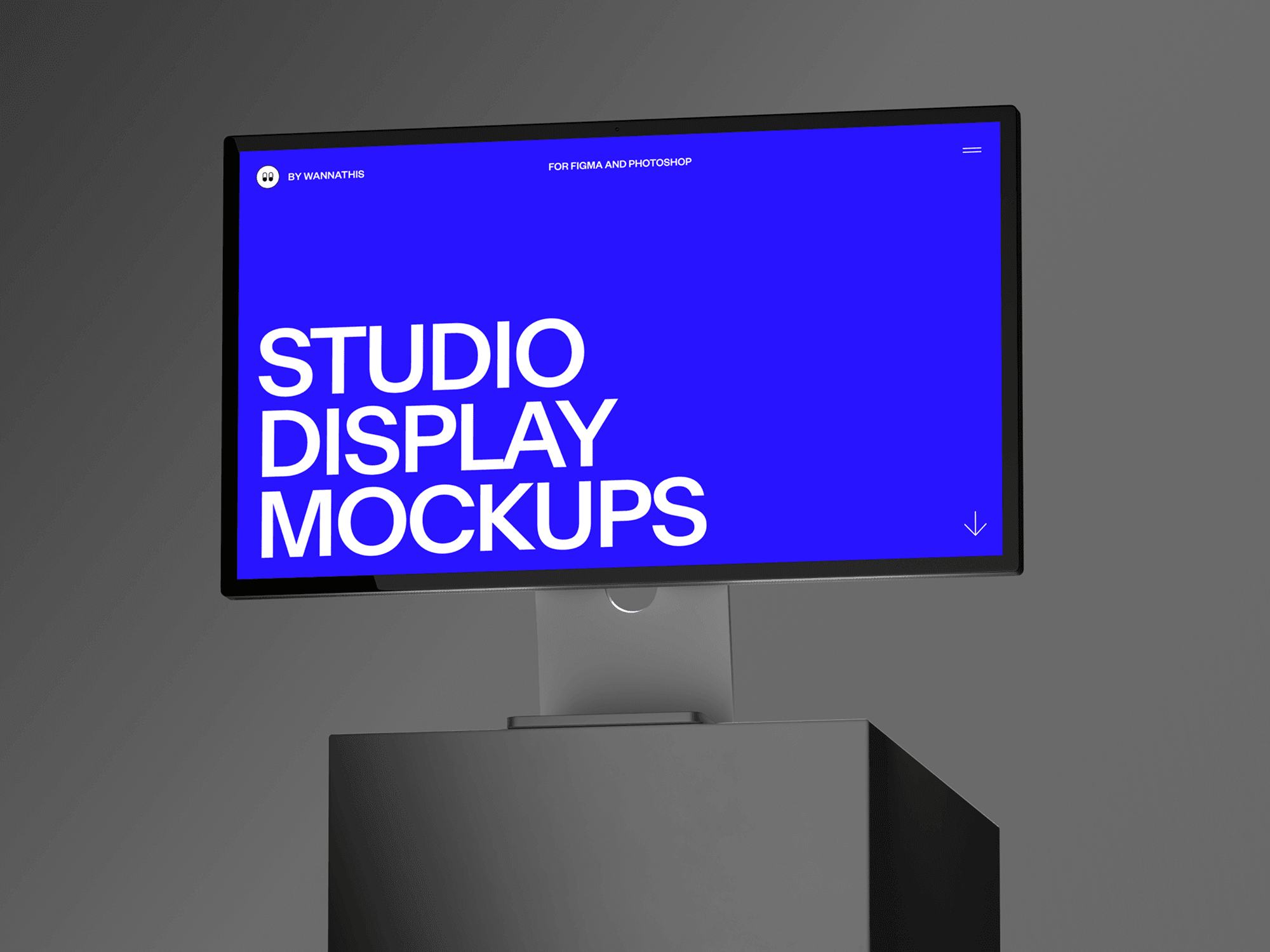 Studio Display mockup with bold design