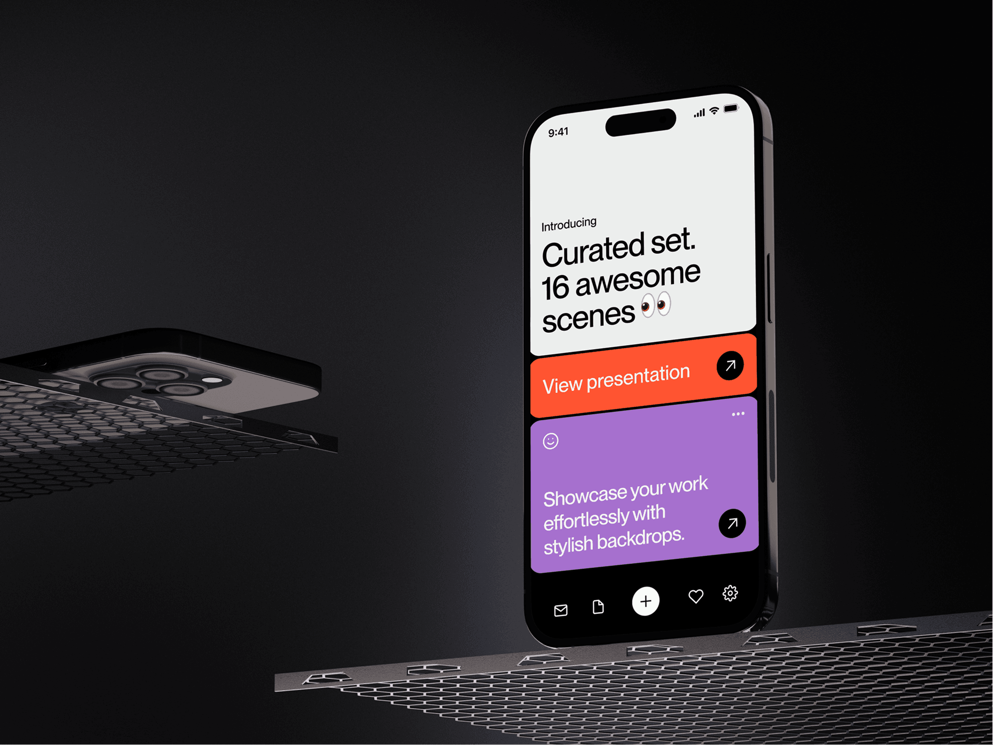 iPhone 15 Pro mockup in a futuristic setting
