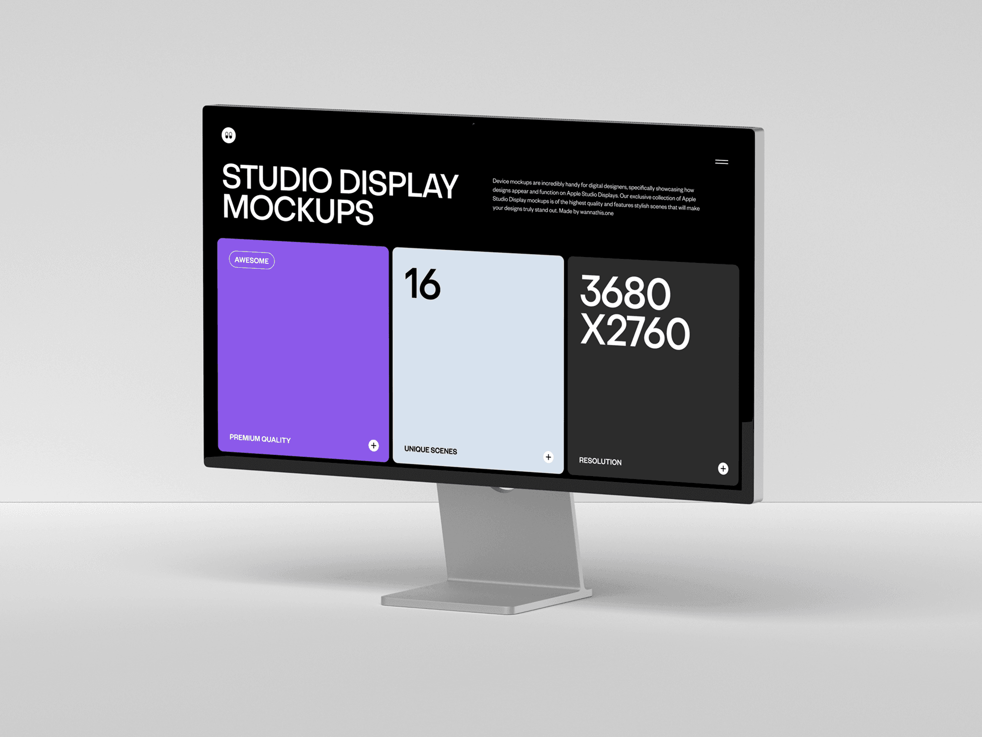 Studio Display mockup with high-quality details