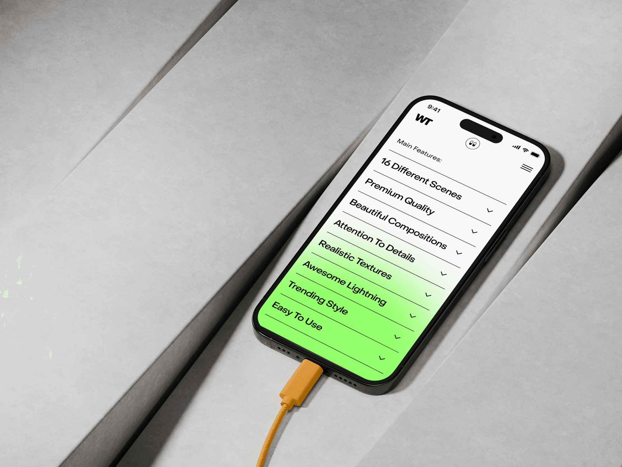 iPhone 15 Pro mockup with a stylish minimalistic design