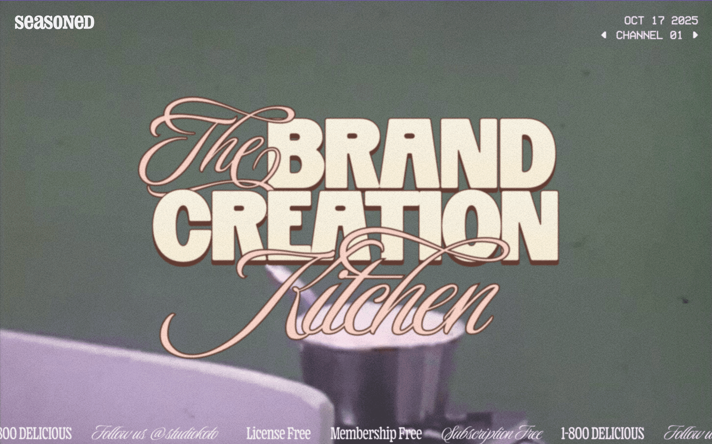 Retro TV-style banner with serif and script typography — nostalgic brand design aesthetic.