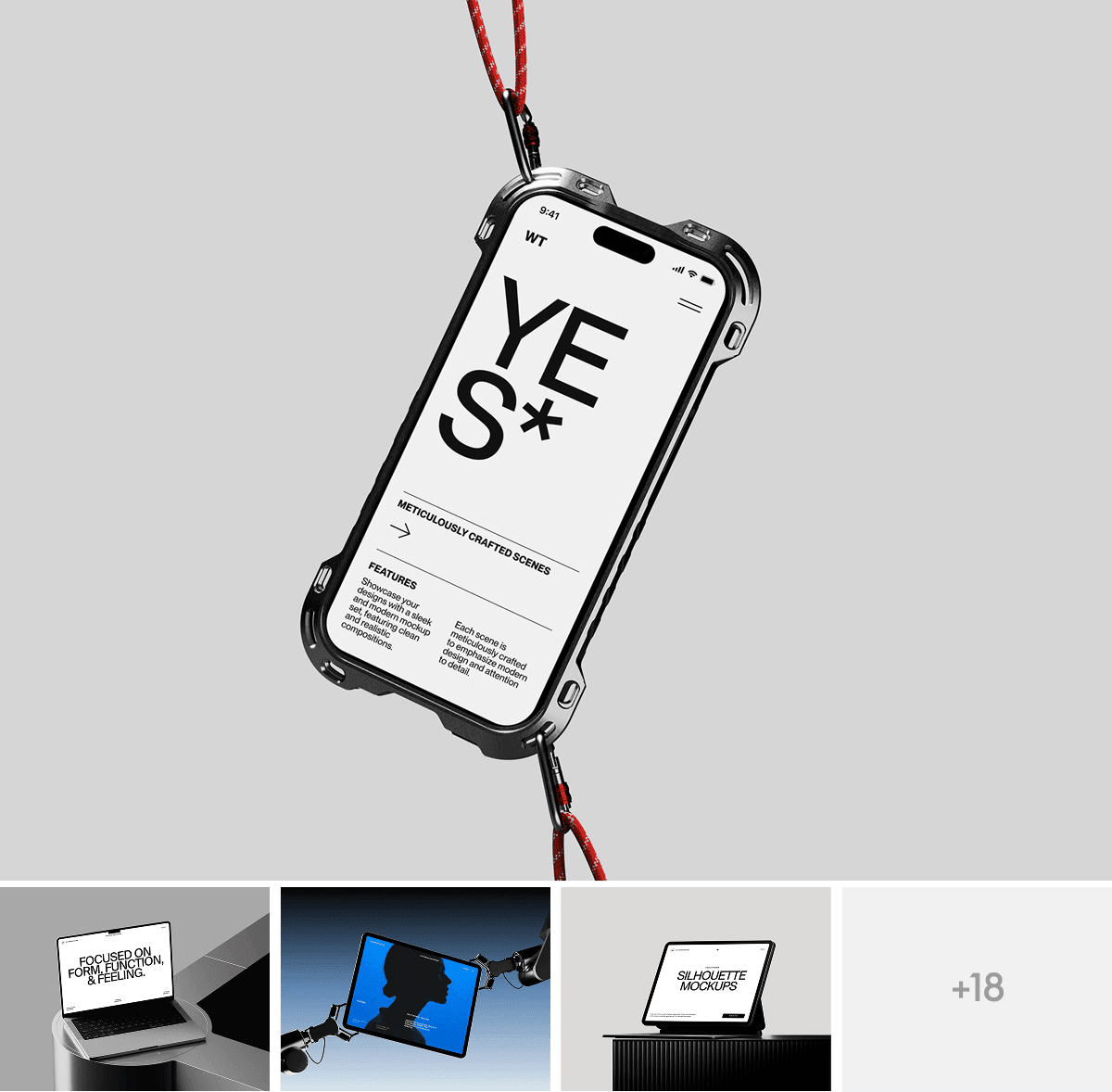 Dark Silhouette Device Mockups