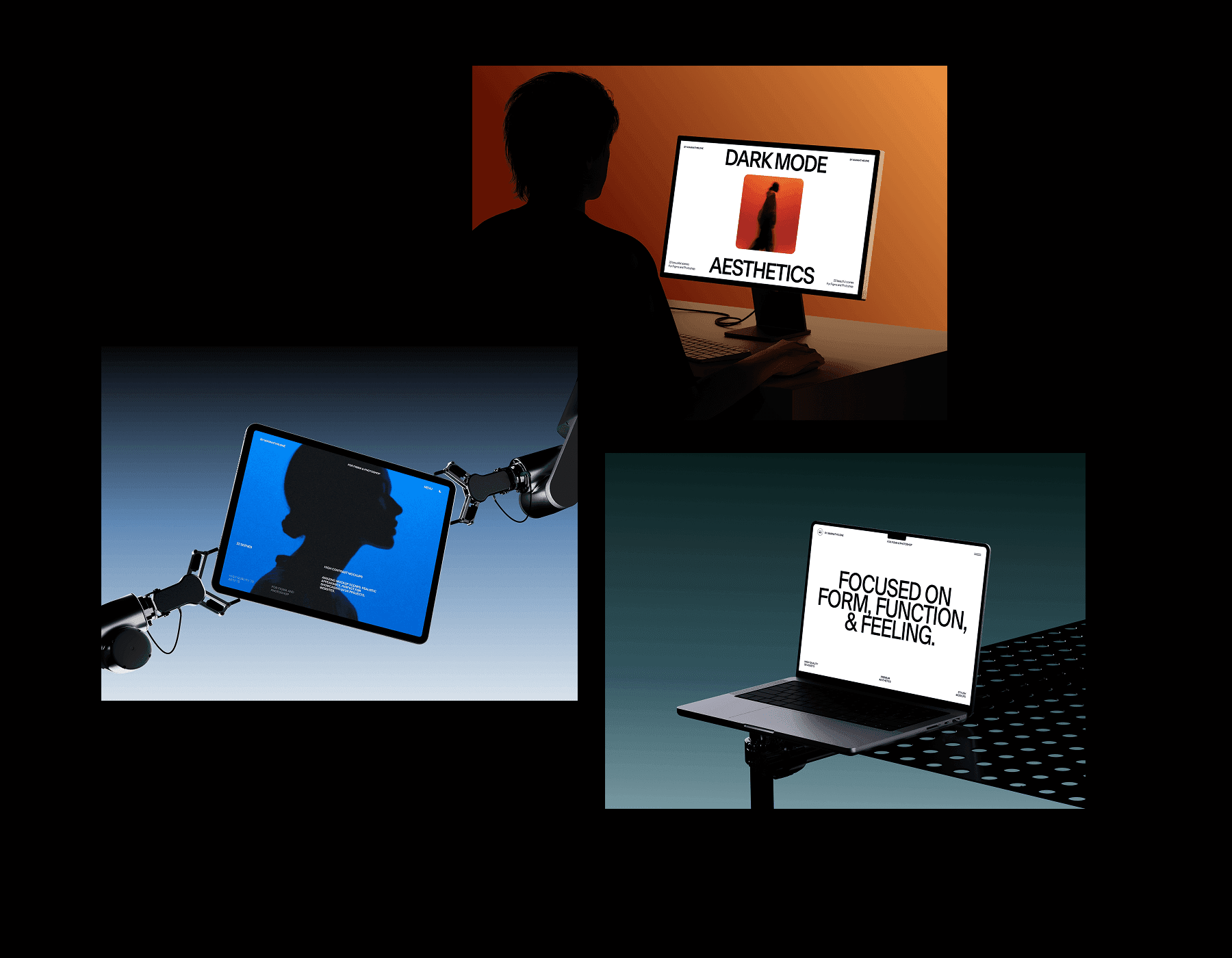 Dark Silhouette Device Mockups