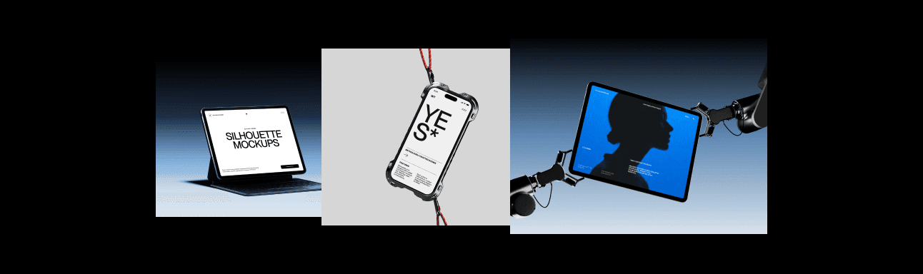 Dark Silhouette Device Mockups