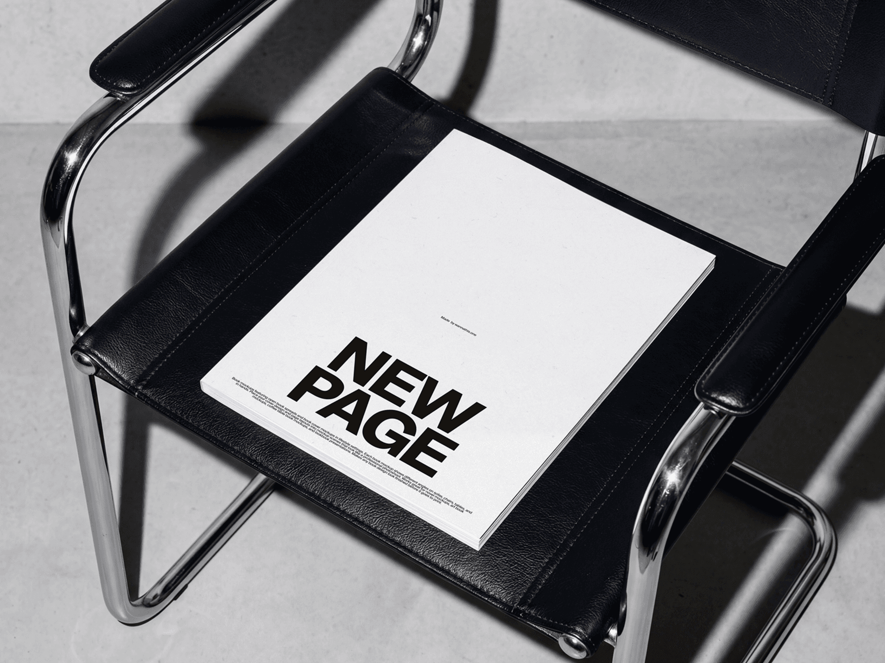 Softcover book closed and placed on a chair seat