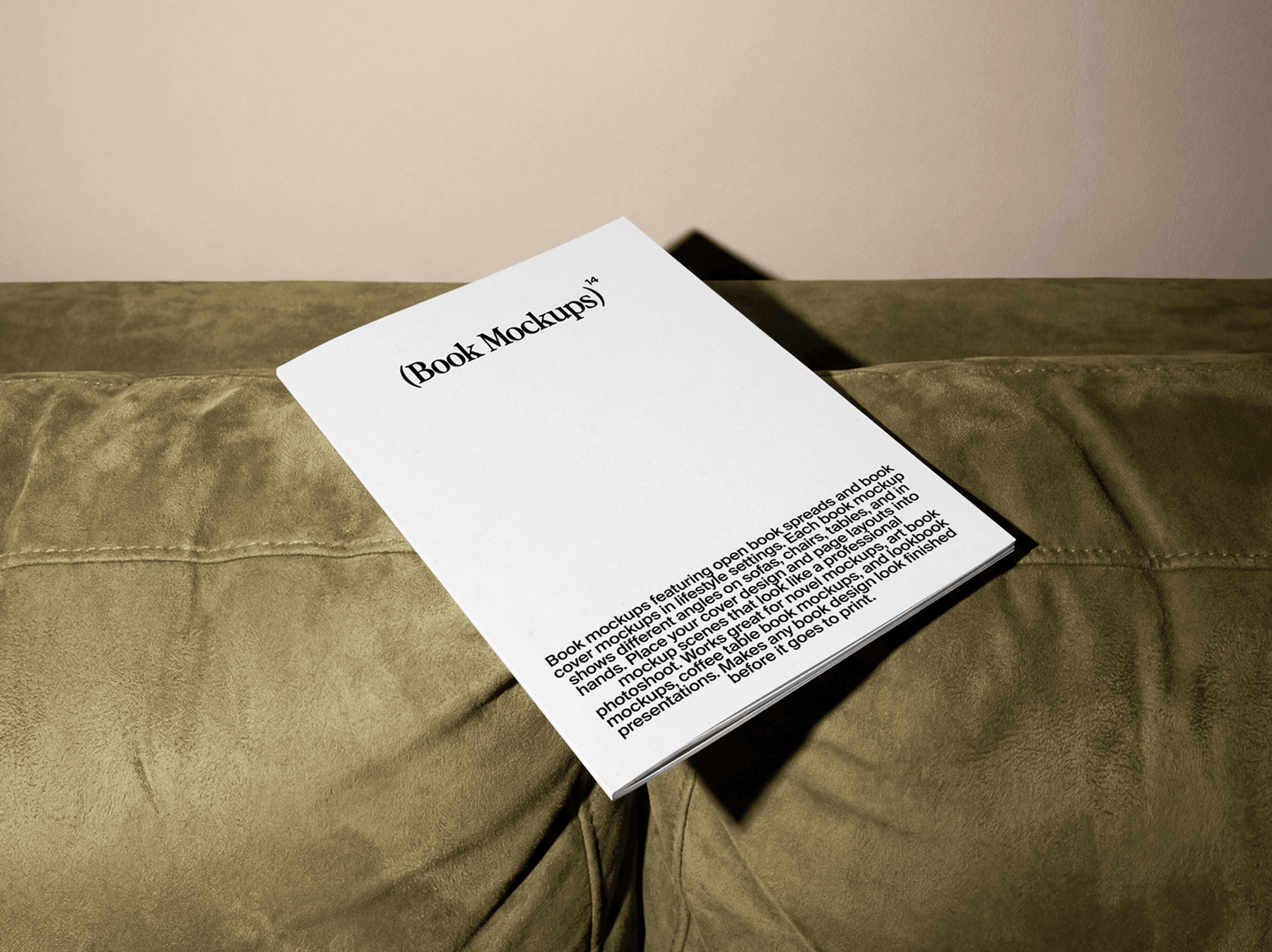 Softcover book placed on a couch cushion in a relaxed setting